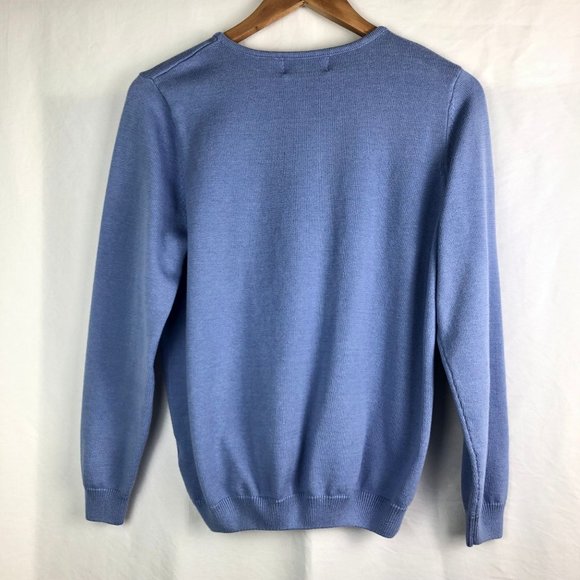 Grandma Knit Top Lightweight Sweater Embroidered Beaded Floral Small - Picture 5 of 7